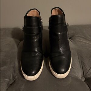 Paolo Black wedge heeled sneaker/bootie